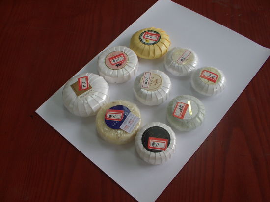 Ручной отель круглая упаковка складчатого мыла для Ht900