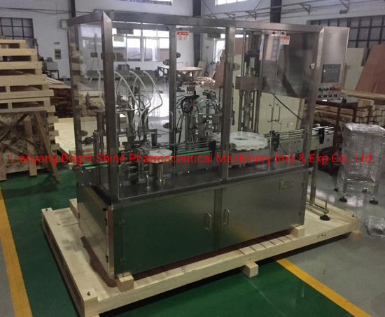 Машина для наполнения и запечатывания жидкостей с поршневым насосом для бутылок с жидким сиропом для перорального применения (30-60 мл)