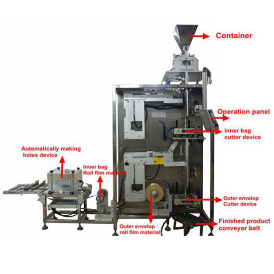 Машина для упаковки чая в пакетики горячей продажи с отверстием